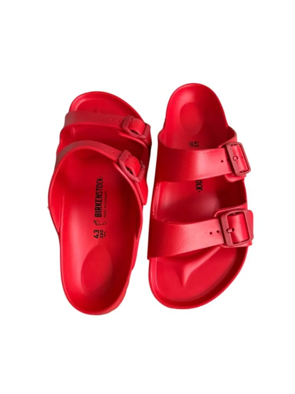 BIRKENSTOCK Men’s Red Buckle Sandals Size 43 / 10 NEW NWOB